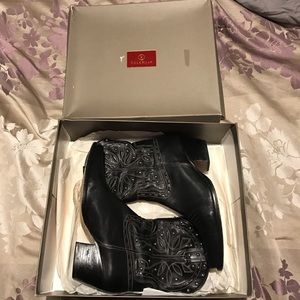 Cole Haan black cowgirl boots “morgen short boot”